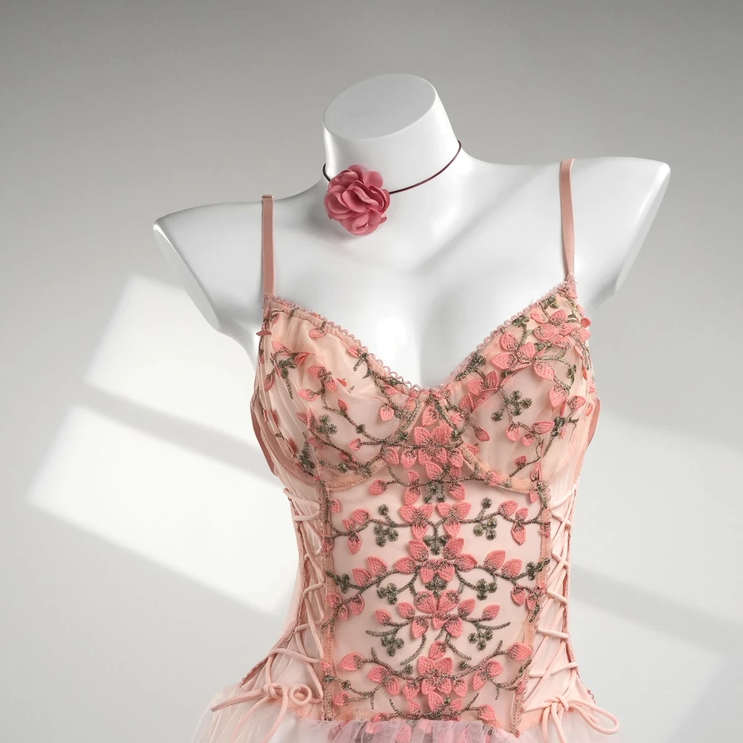 杏花舞【90-210斤】大码镂空性感吊带新款女士睡裙71088