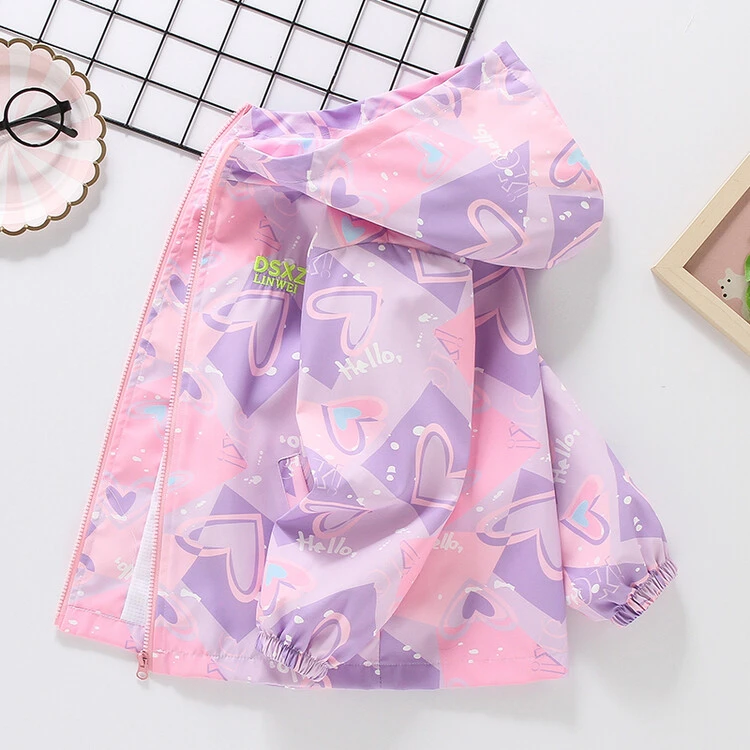 女童外套春秋装2024洋气春秋款中大童冲锋衣小女孩夹克时尚风衣