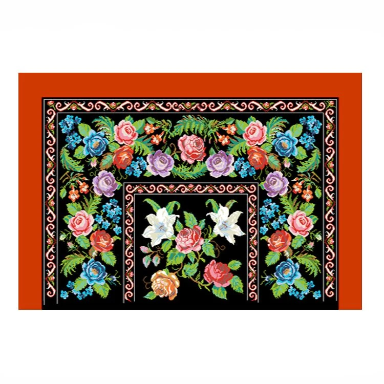 哈萨克珠宝穿线绣墙挂