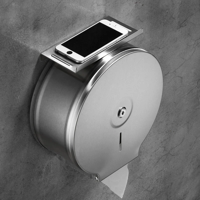 大卷纸盒不锈钢304酒店公共卫生间厕所壁挂式擦手大盘纸巾厕纸架