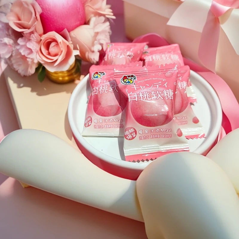 喔喔白桃爆浆软糖结婚订婚喜糖