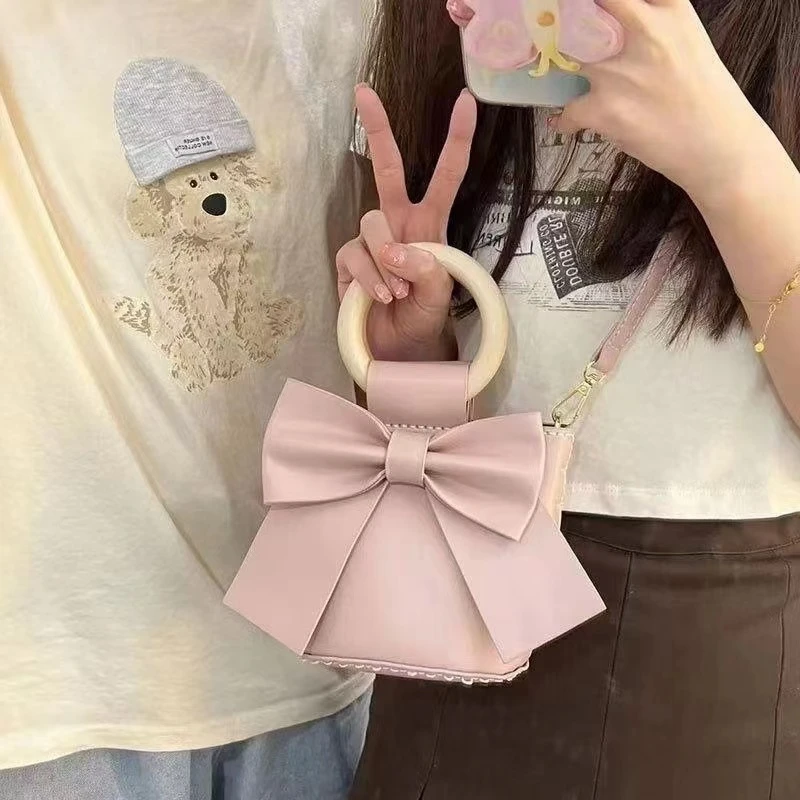 【重生】DIY蝴蝶结包女新款手工材料包手缝自制斜挎包手提水桶包