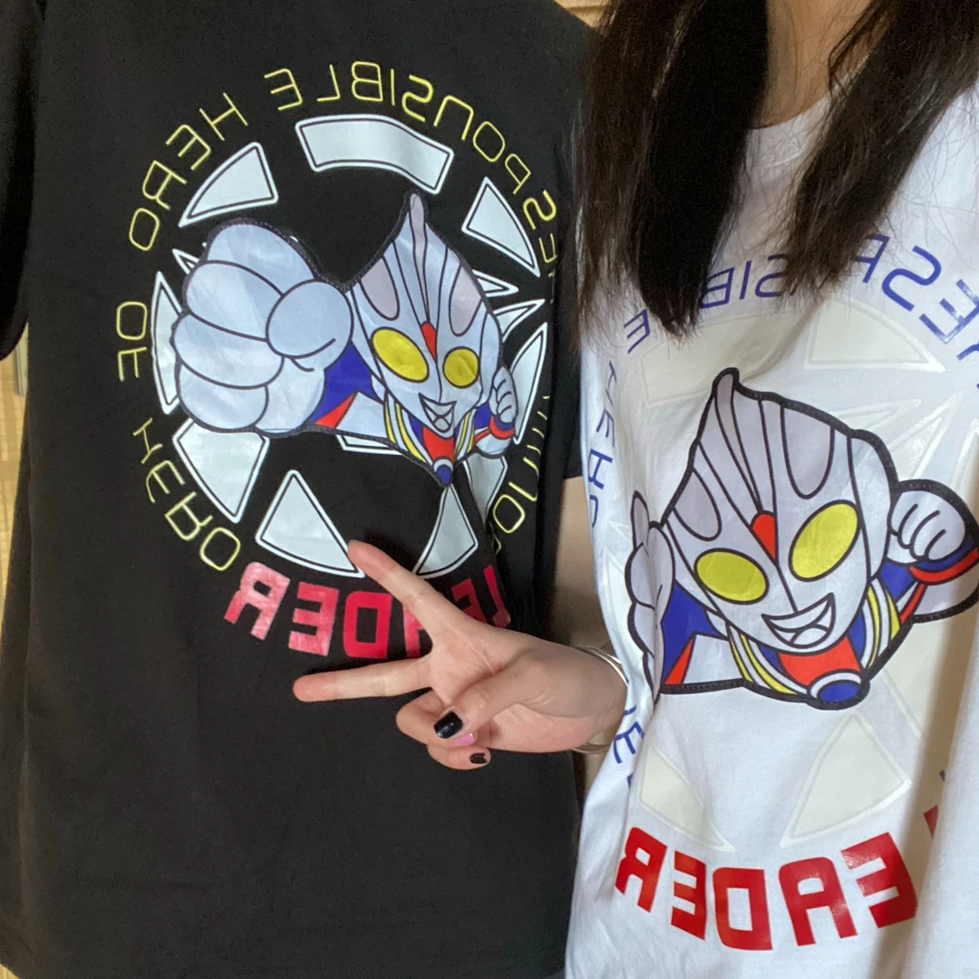 【重生】夏季卡通奥特曼发光T恤亲子装成人款短袖闪灯发光配件周边