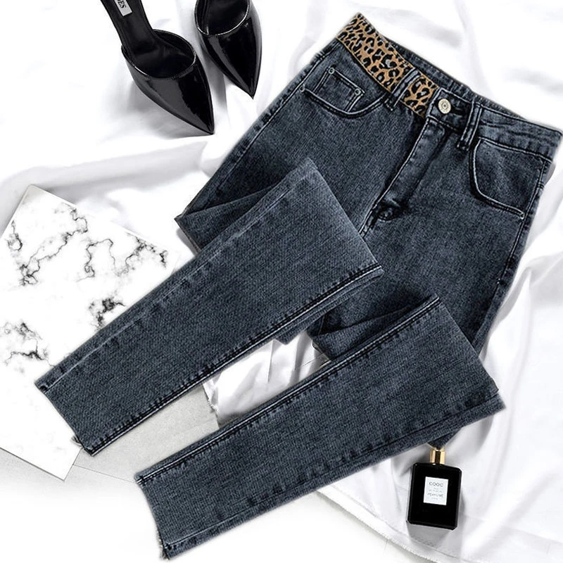 春秋高腰牛仔裤女2025爆款新款铅笔小脚裤子紧身修身弹力裤百搭