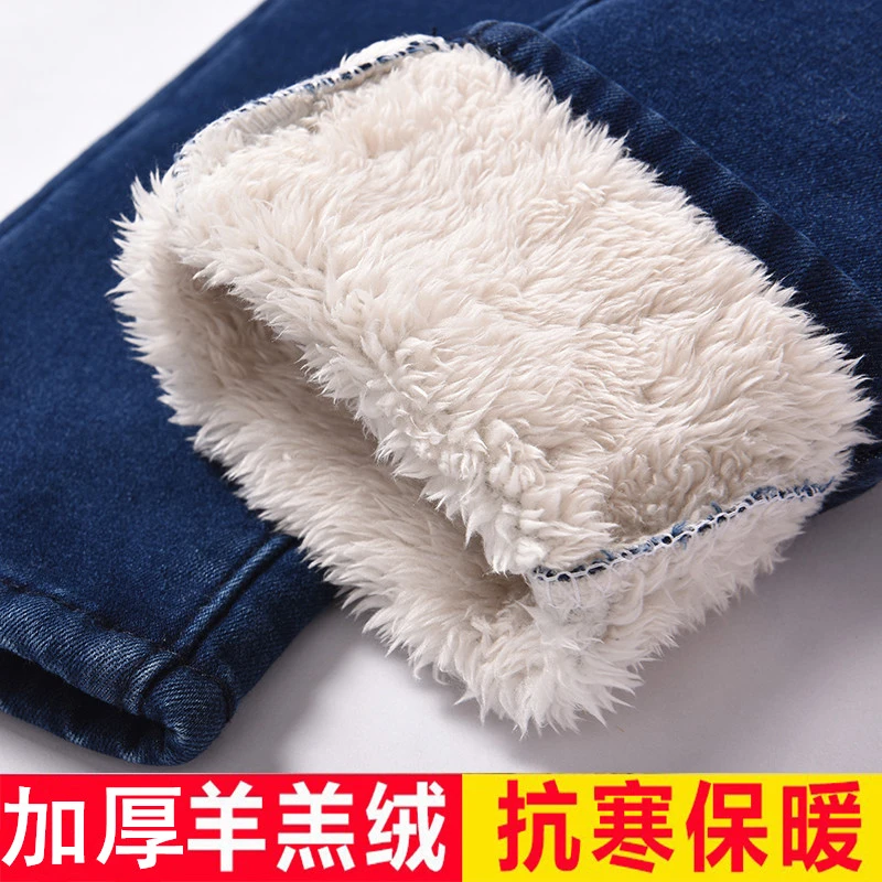 加绒加厚秋冬季牛仔裤女大码高腰弹力小个子长裤显瘦小脚铅笔裤