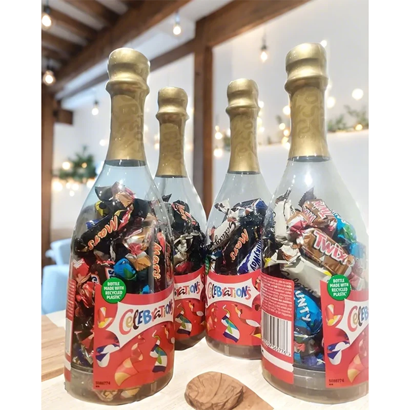 玛氏mars庆祝圣诞香槟瓶牛奶巧克力夹心儿童成人礼物年货喜糖手信