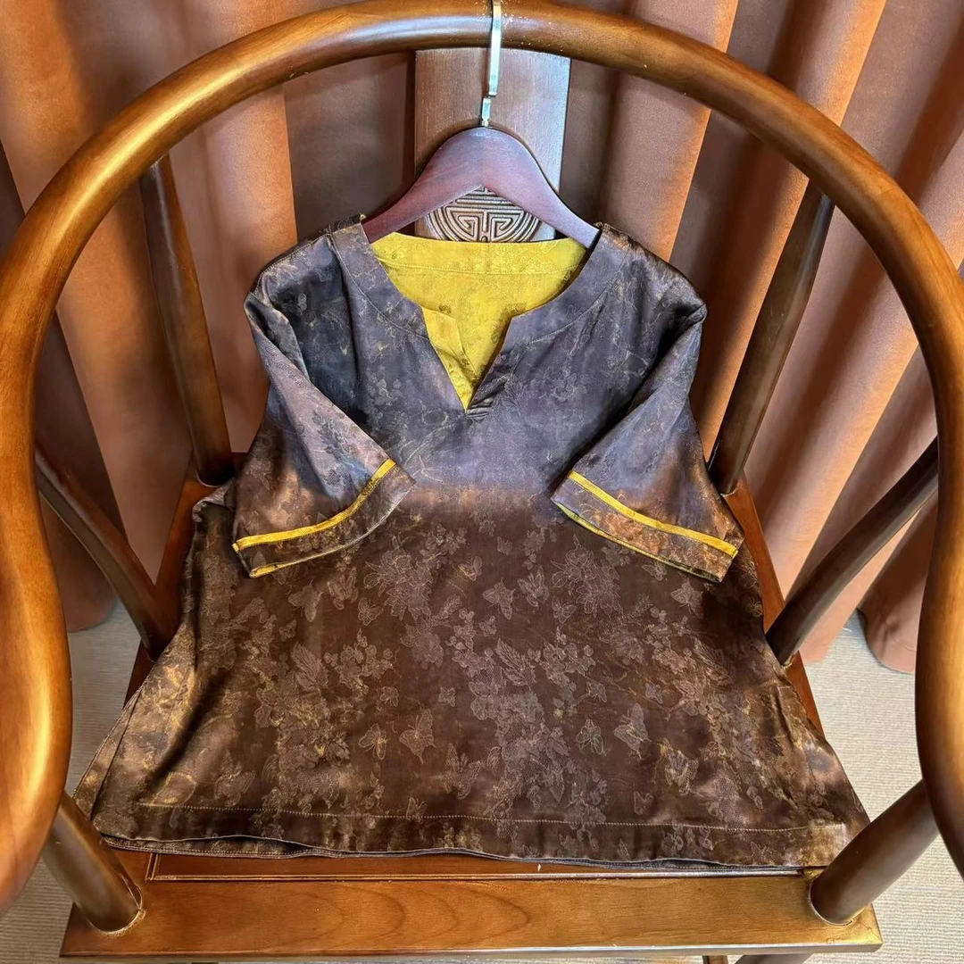 冬青新中式国风高端禅意休闲时尚挺括有型设计师款夏季新款小衫