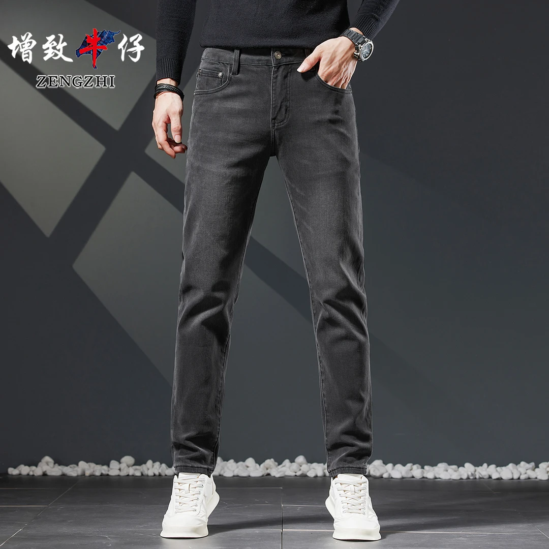 ZENGZHI/增致牛仔早秋季高端新款欧版修身小直筒男士牛仔裤T01