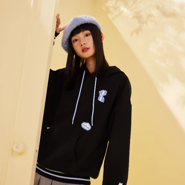 361°秋季连帽套头卫衣透气青春时尚休闲宽松版型潮流运动长袖