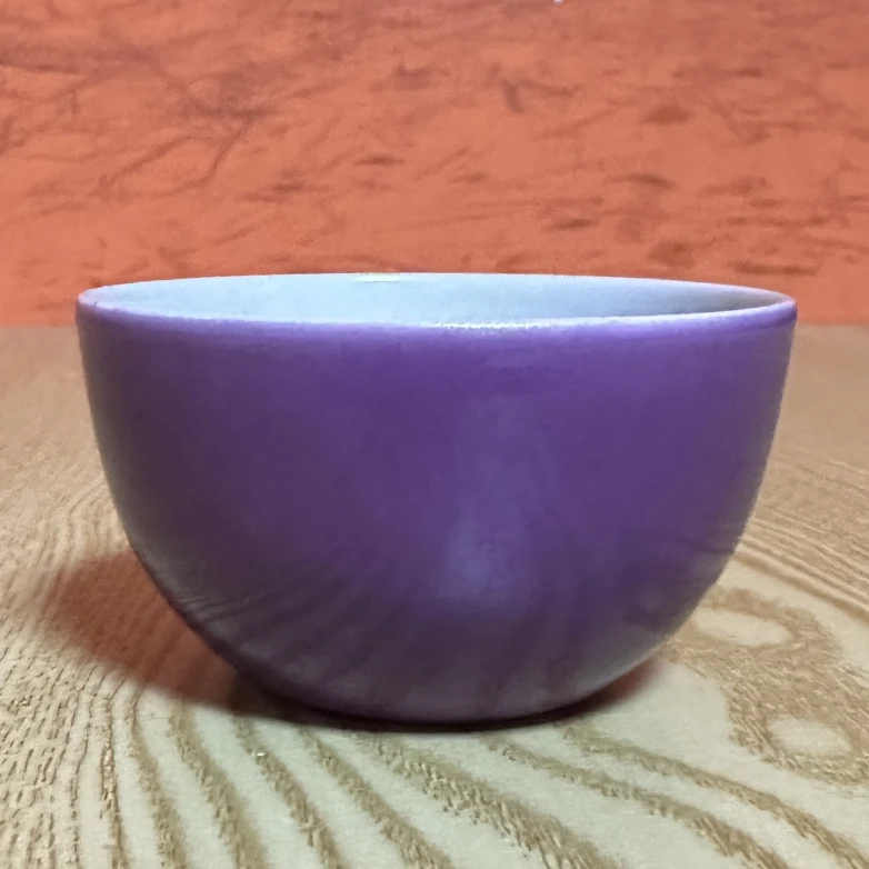 清晚期 茄皮紫釉茶圆