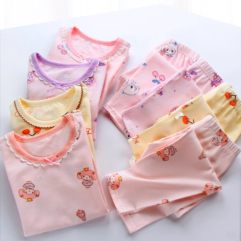 女童秋衣秋裤无骨女宝宝套装婴幼儿中小童女孩打底内衣裤家居睡衣