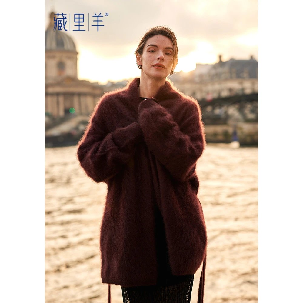 藏里羊【北美小动物毛毛】“静奢时光”秋冬小动物慵懒浴袍外套M1420