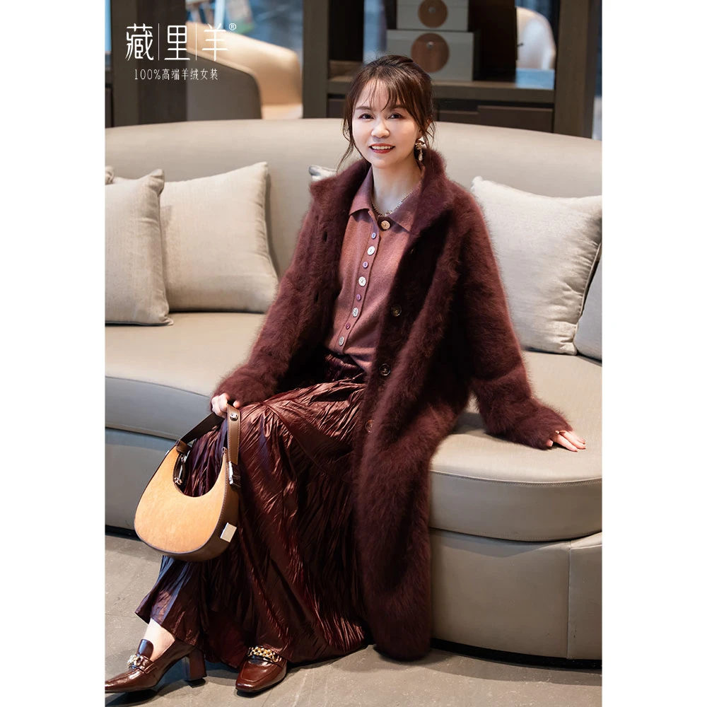 藏里羊Y【北美小动物毛毛】“开篇”重磅修身大衣外套M1290