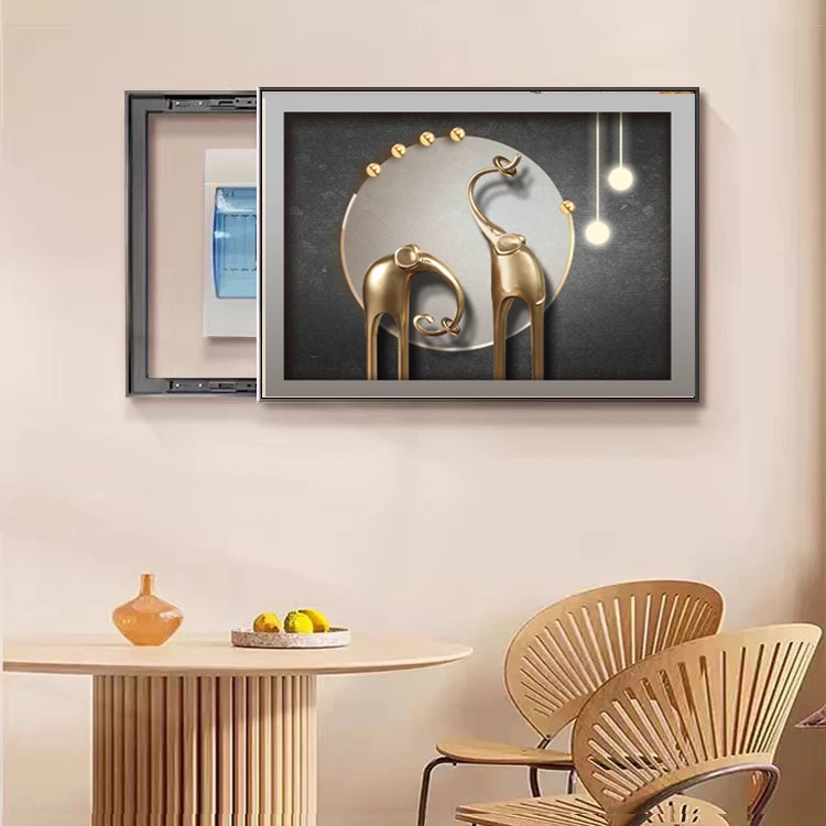 大象轻奢电表箱装饰画现代简约餐厅配电箱电闸盒免打孔开关盒挂画