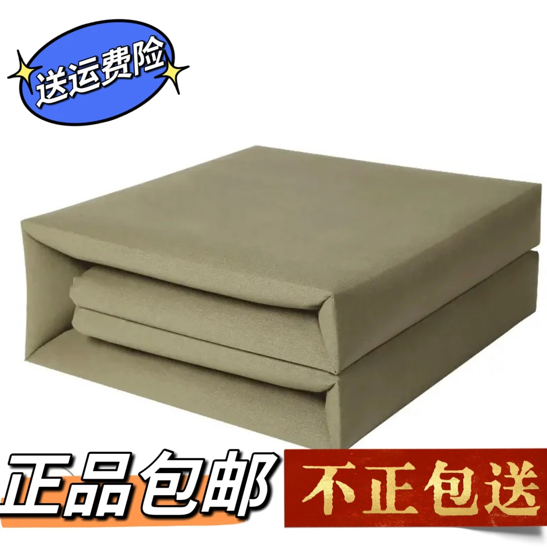 手工定型被纯棉内务被棉被可盖成型单人手工豆腐军绿手工定型被