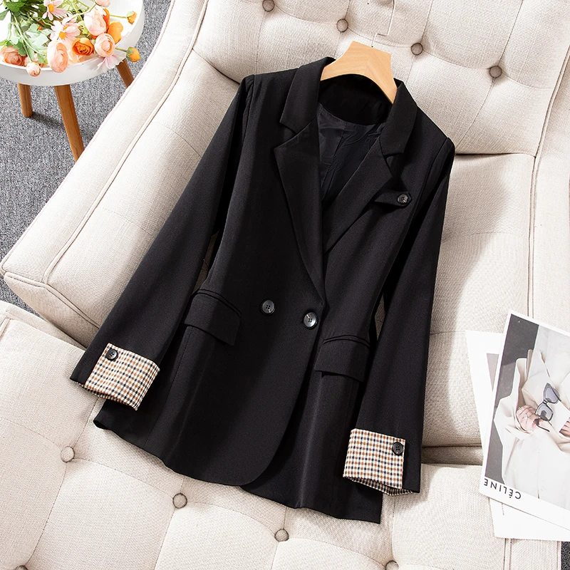 黛丽琦韩版西服上衣大衣2024外套宽松新款双面小个子休闲西装