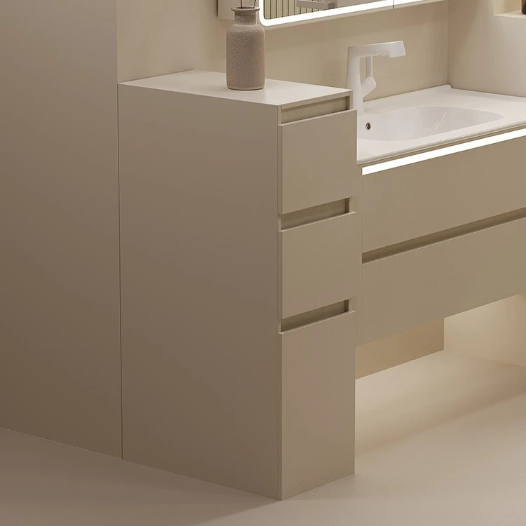 【浴室落地边柜】多层实木奶油风落地边柜收纳柜浴室收纳柜