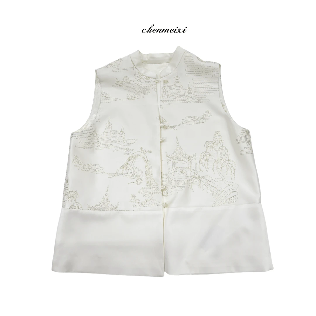 陈美羲【高定】金线提花刺绣马甲 YLS-MJ-0219