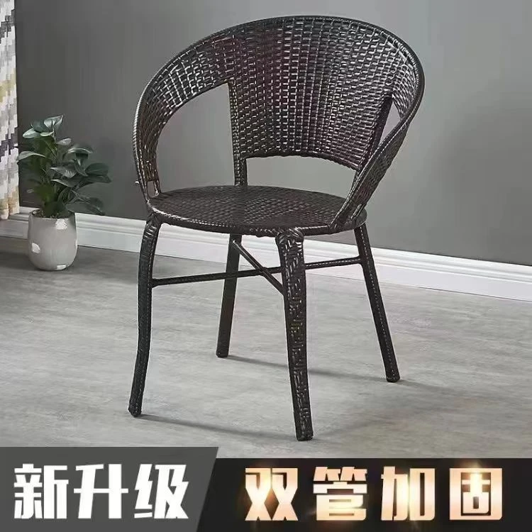 家用简约藤椅加固靠背椅椅子户外茶几6