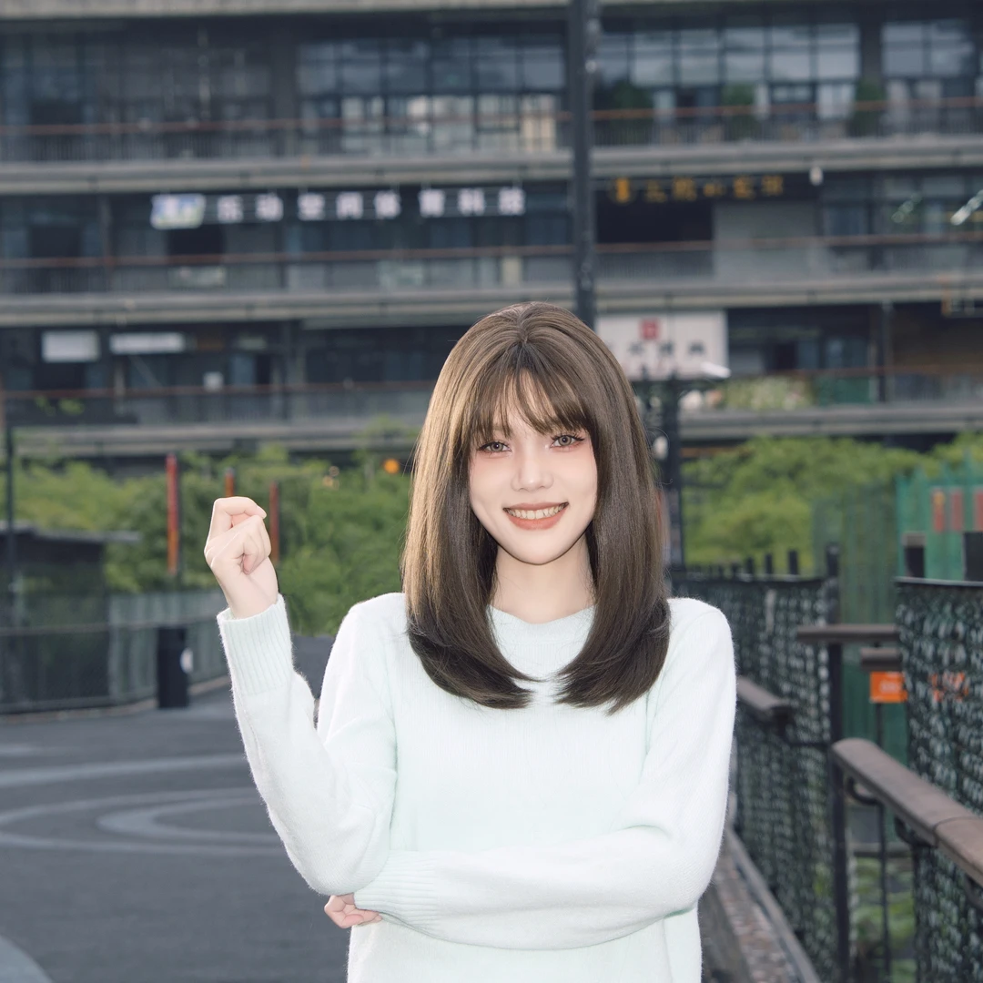 韩式简约中长发内扣气质减龄假发女修饰脸型日常全头套均码蓬松