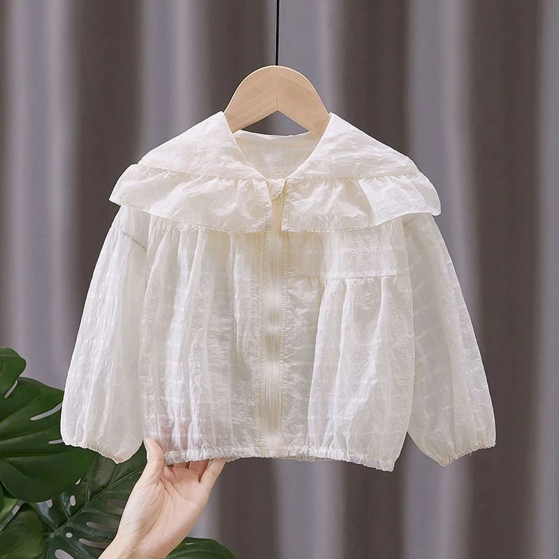 女童夏季防晒衣防紫外线轻薄透气可爱中小儿童韩版女宝韩版防晒衣