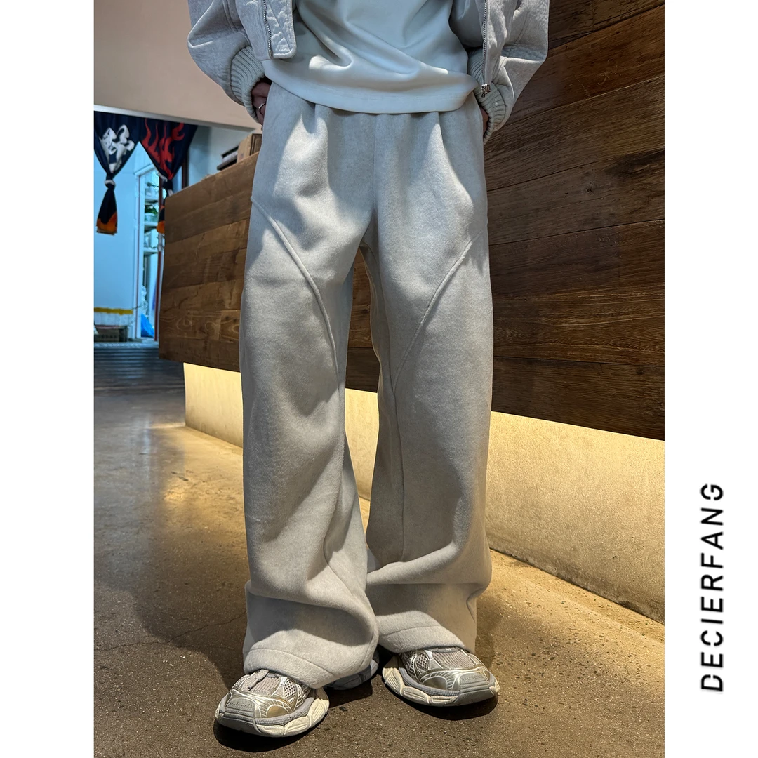 高街潮牌百搭休闲长裤秋季直筒阔腿裤子男宽松直筒卫裤潮流休闲裤