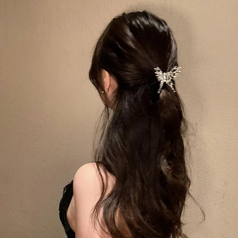 蝴蝶发夹女后脑勺鲨鱼夹子马尾小抓夹半扎发高级感2025新款头