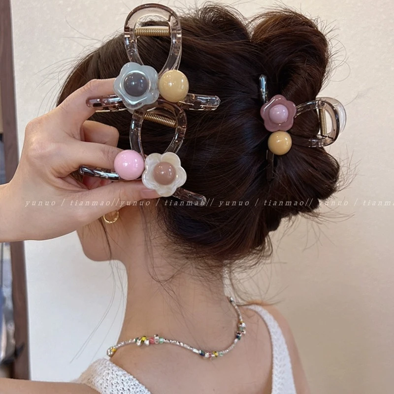 发量少适合的夹子夏季亚克力盘发抓夹2025新款发夹女半扎发抓