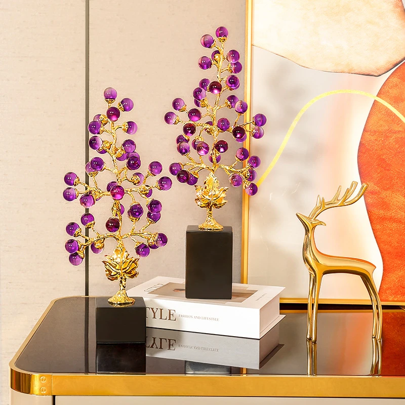 轻奢高档酒柜装饰品摆件玄关柜电视柜办公室桌面葡萄创意乔迁礼物