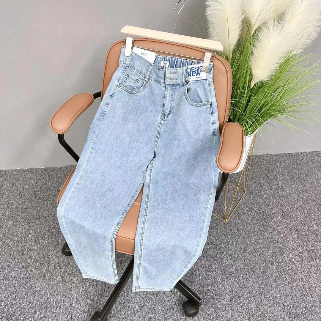 059春款女士弹力水洗牛仔裤 显瘦减龄休闲百搭牛仔裤 80-140斤