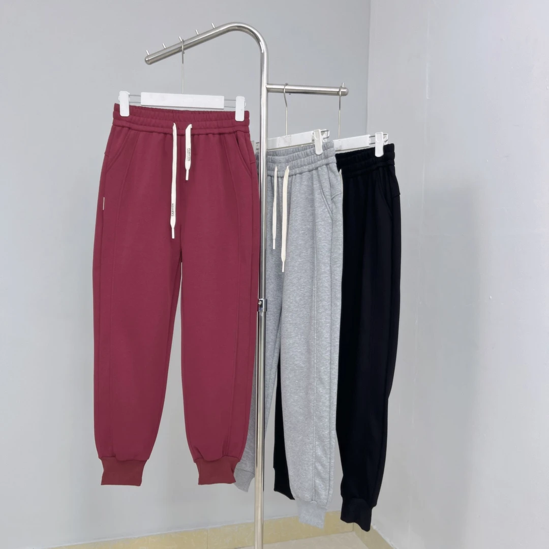 021女士休闲裤时尚百搭宽松舒适纯色抽绳秋冬秋季