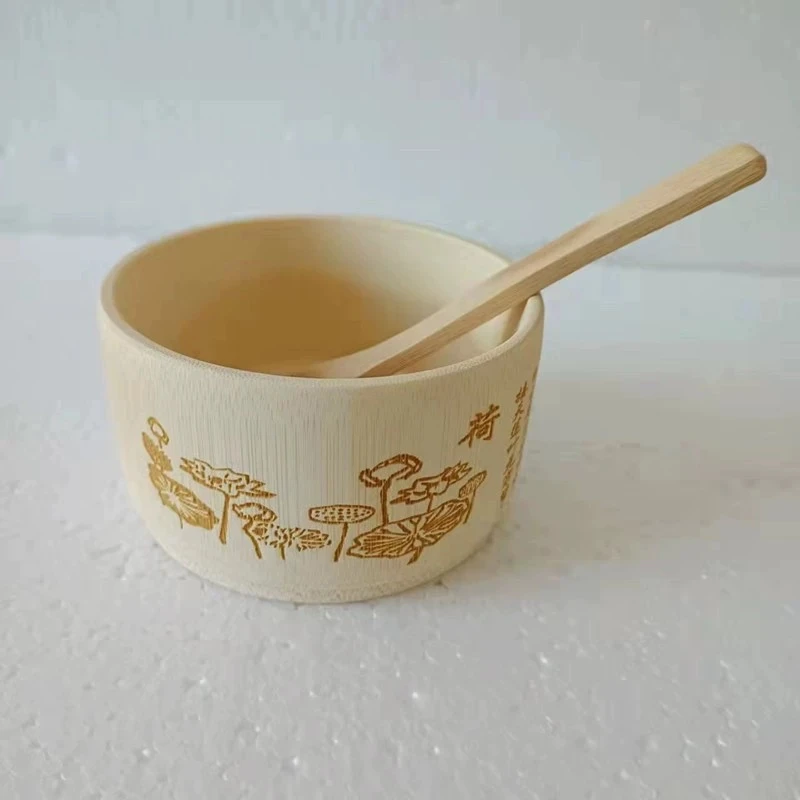 天然纯手工竹制碗【拍一发二送小勺子】