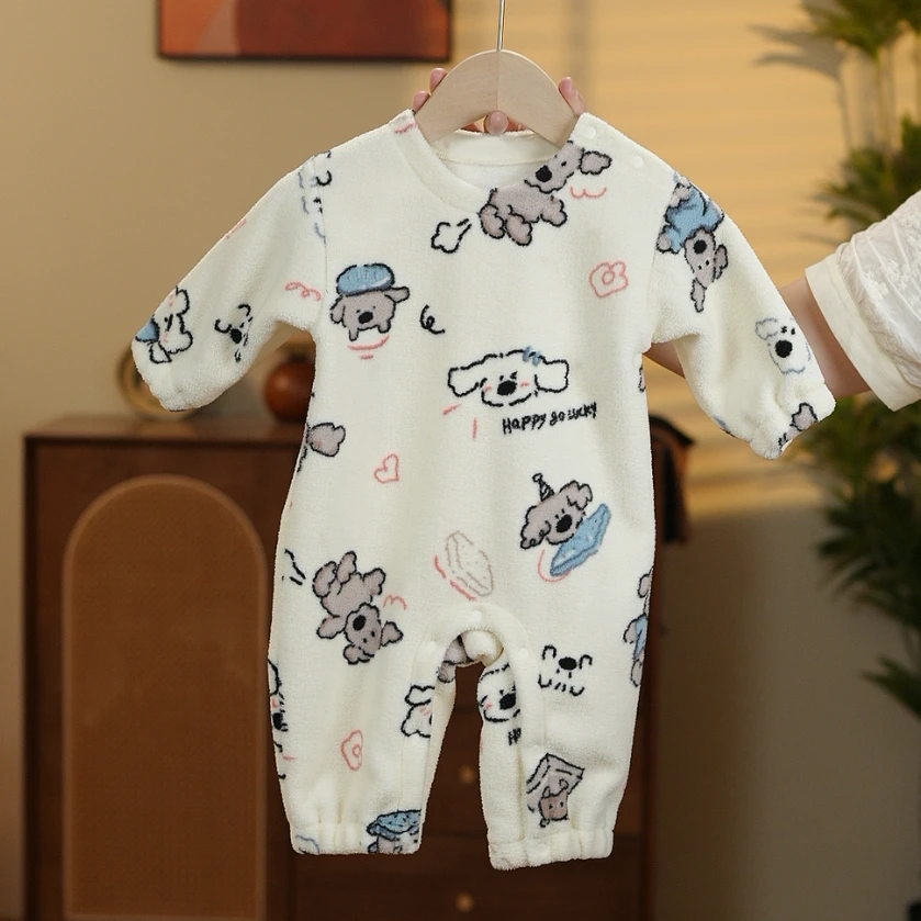 绒绒满印内搭睡袋连体衣