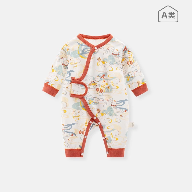 新生儿衣服0-3个月长袖纯棉睡衣四季婴幼儿出生衣服宝宝蝴蝶衣