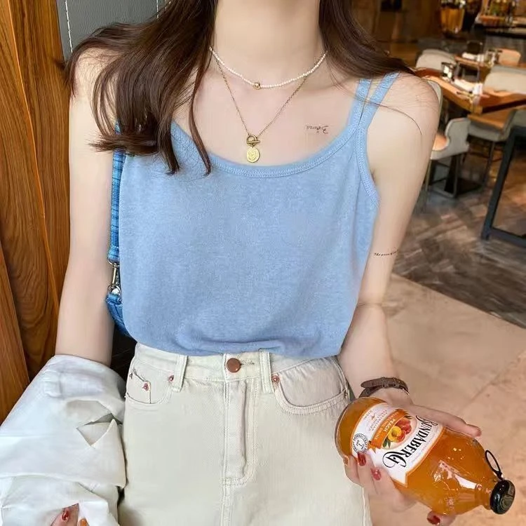 莫代尔大码吊带背心女夏季宽松遮肚外穿内搭打底衫无袖百搭上衣