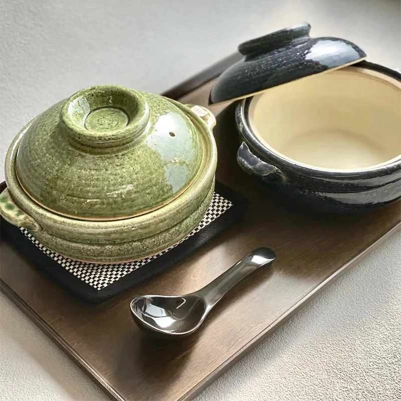 日本信乐烧土锅炖汤煲粥米饭锅纯手作陶土锅 炖鸡煲汤砂锅