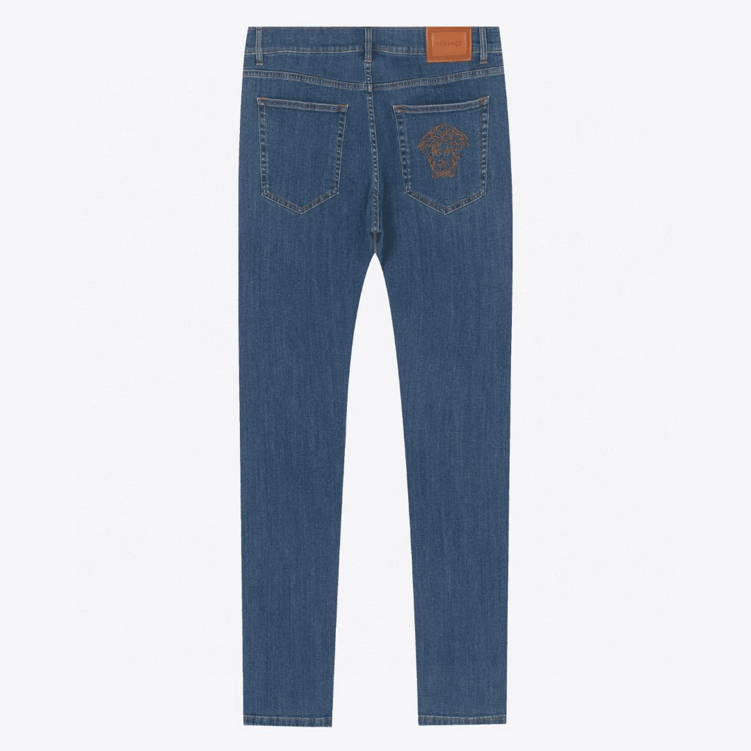 未使用 VERSACE/范思哲 男士美杜莎刺绣牛仔裤/V6500