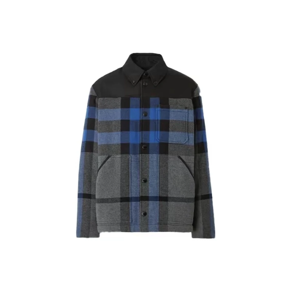 未使用 BURBERRY/博柏利 男士格纹羊毛棉质夹克外套/B14800