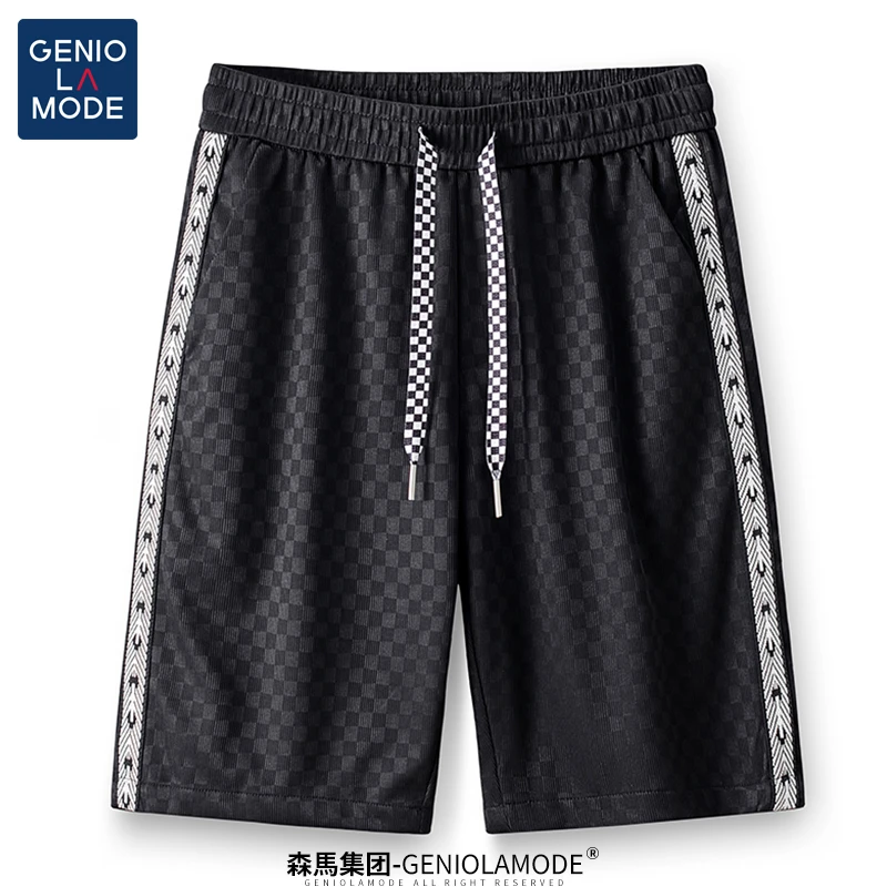 GENIO LAMODE冰丝短裤男青年夏季薄款透气跑步运动五分裤子沙滩裤