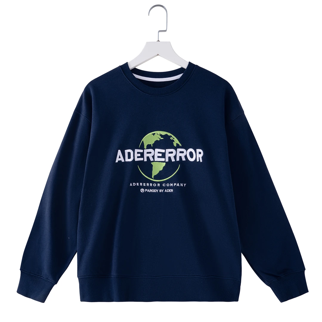 地球印花圆领卫衣女2025春秋新款休闲美式外套宽松长袖上衣Q1061