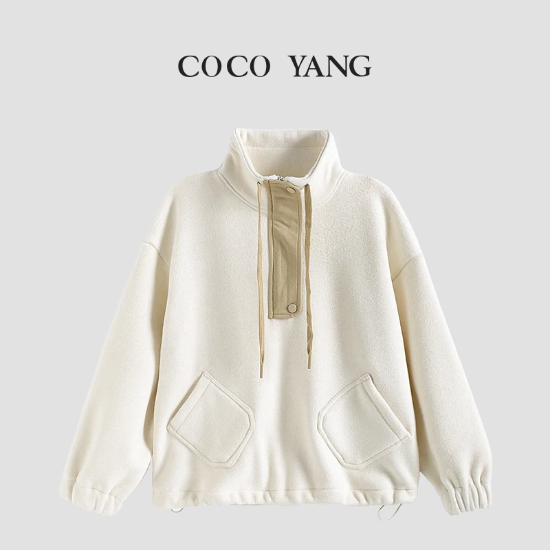 秋冬大女童加绒卫衣冬季女童韩版百搭套头立领长袖-YHW284