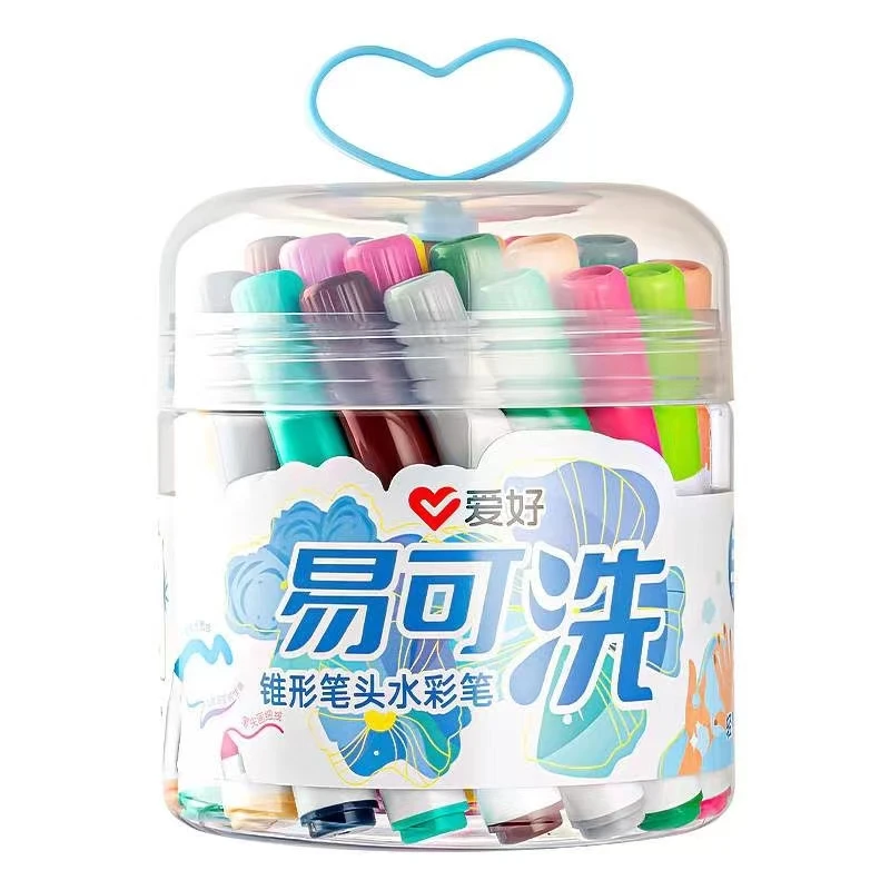 AIHAO/爱好易可洗锥形笔头手提水彩笔儿童易水洗水性水彩笔CP6210