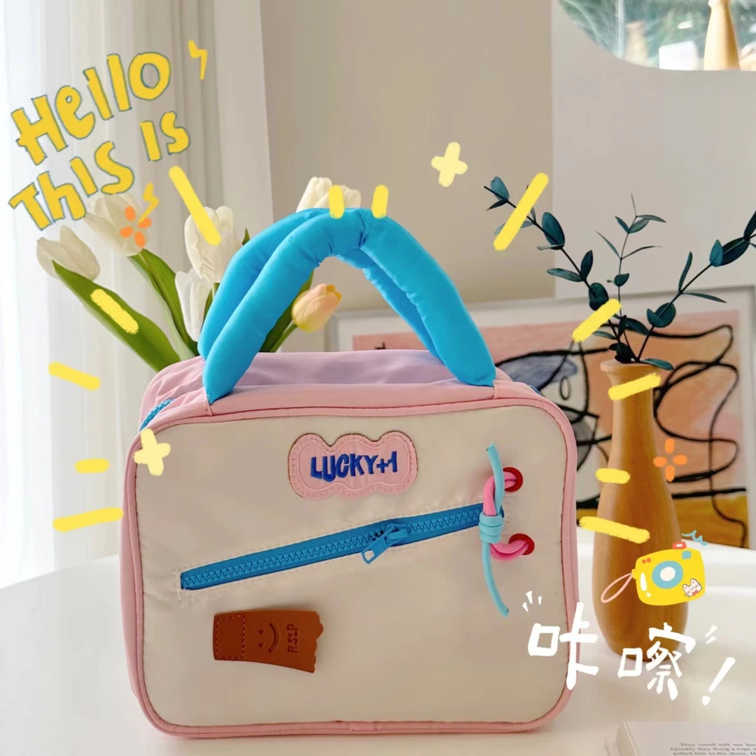 【防水便携】可爱撞色大容量化妆包2026新款外出收纳包袋便携旅行包