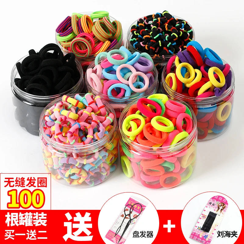 高弹力简约头绳橡皮筋发圈女扎头发黑色皮筋儿童扎头发绳耐用头饰