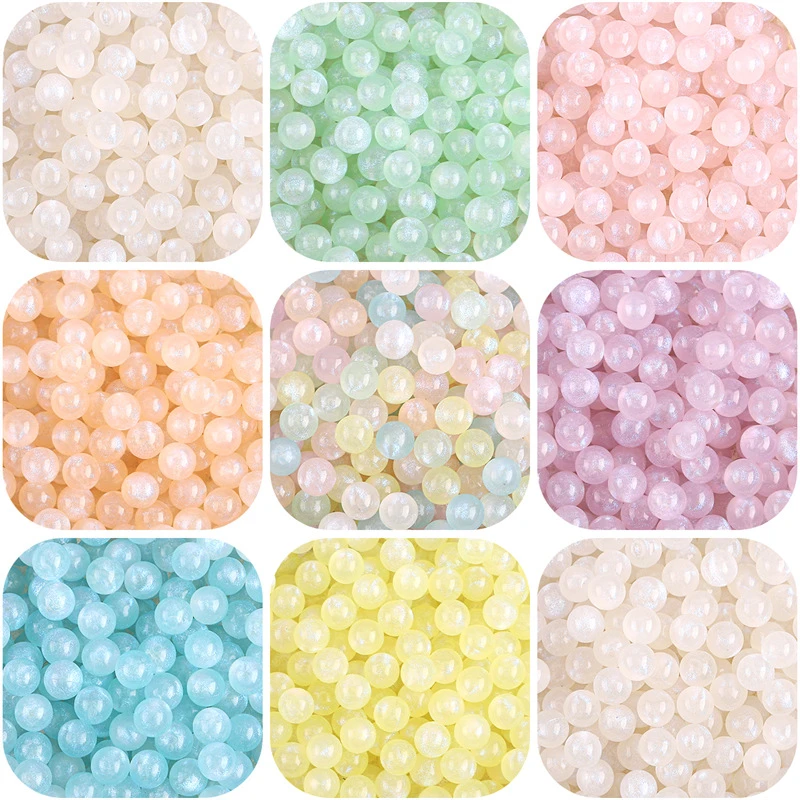 爆款亚克力无孔人鱼圆珠散珠子 手工diy串珠装饰材料饰品配件
