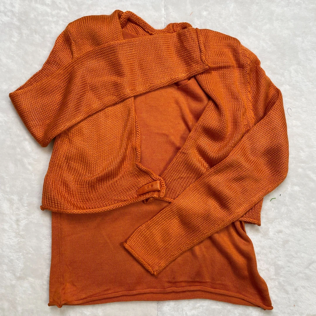 (MY)121时尚休闲百搭橙色毛衣05837