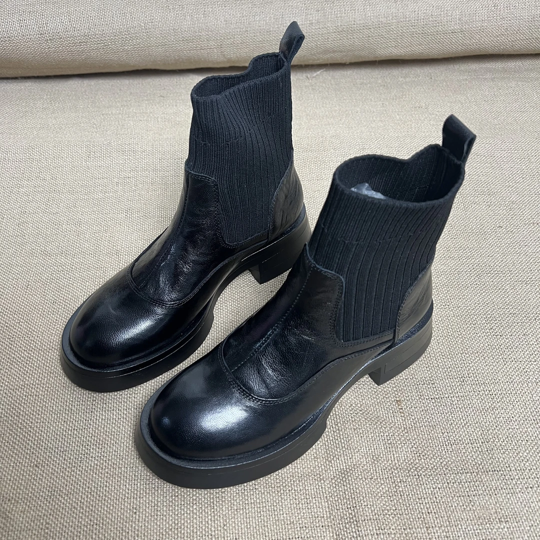 【断码】头层羊皮厚底软底878