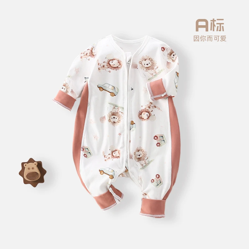 婴幼儿童四季春秋睡袋纯棉无骨男宝女宝爬服家居服A类