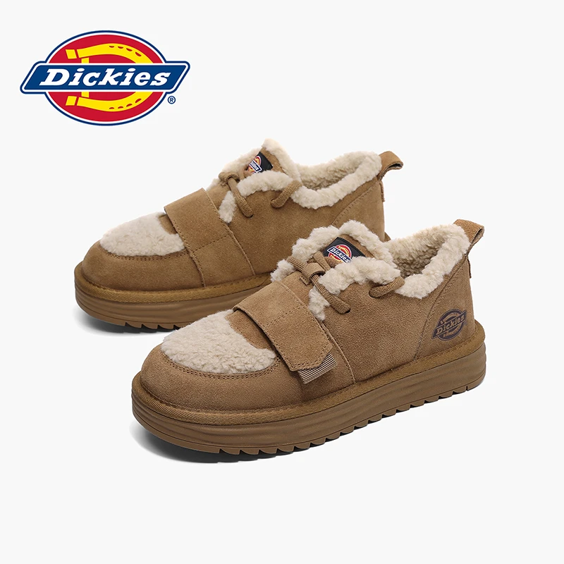 Dickies女鞋秋冬低帮雪地靴时尚潮流冬季厚底加绒保暖棉鞋