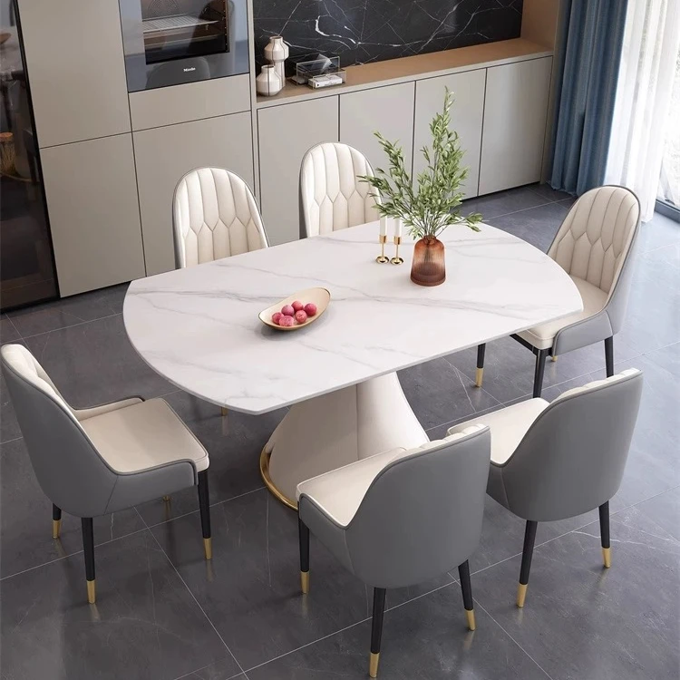 轻奢风奶油风餐桌简约餐桌适合大小户型可伸缩方圆两用松弛感餐桌